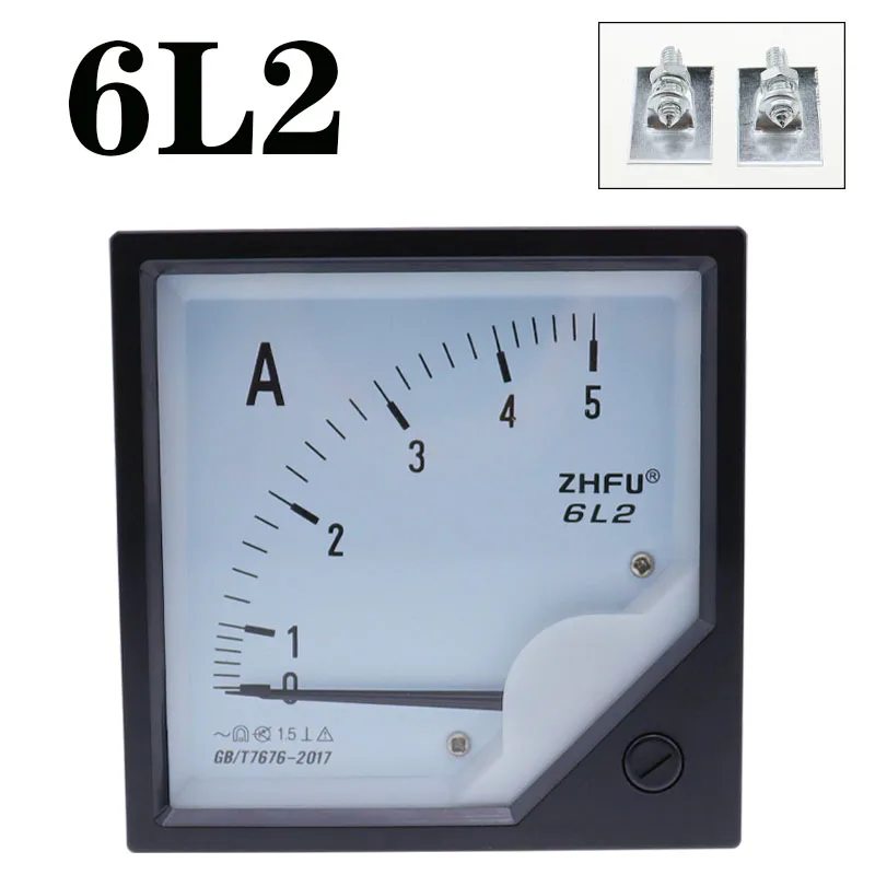 1PC 6L2-A 5A 10A 15A 20A 30A AC Direct Analog Meter Panel AMP Current Ammeter Gauge Pointer Ammeter 80*80MM Amperimetro AC