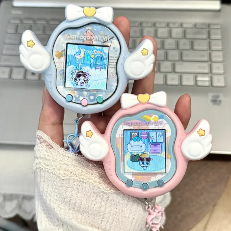 ل Tamagotchi Uni الإلكترونية الحيوانات الأليفة الملاك سيليكون الغطاء الواقي الأزرق الوردي الملاك موضوع ملصق الإلكترونية الحيوانات الأليفة ملحق هدية #1