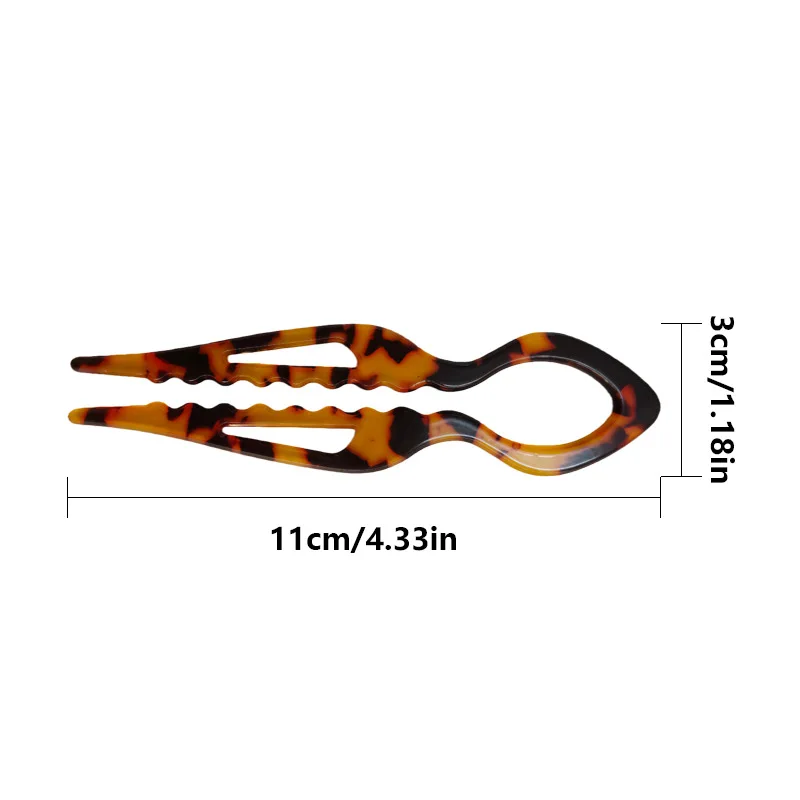 U-شكل الشعر العصي السلحفاة الاكريليك المضادة للانزلاق دبوس الشعر للنساء الشعر عصا كعكة مشط خلات مقاطع الشعر إكسسوارات الشعر #6