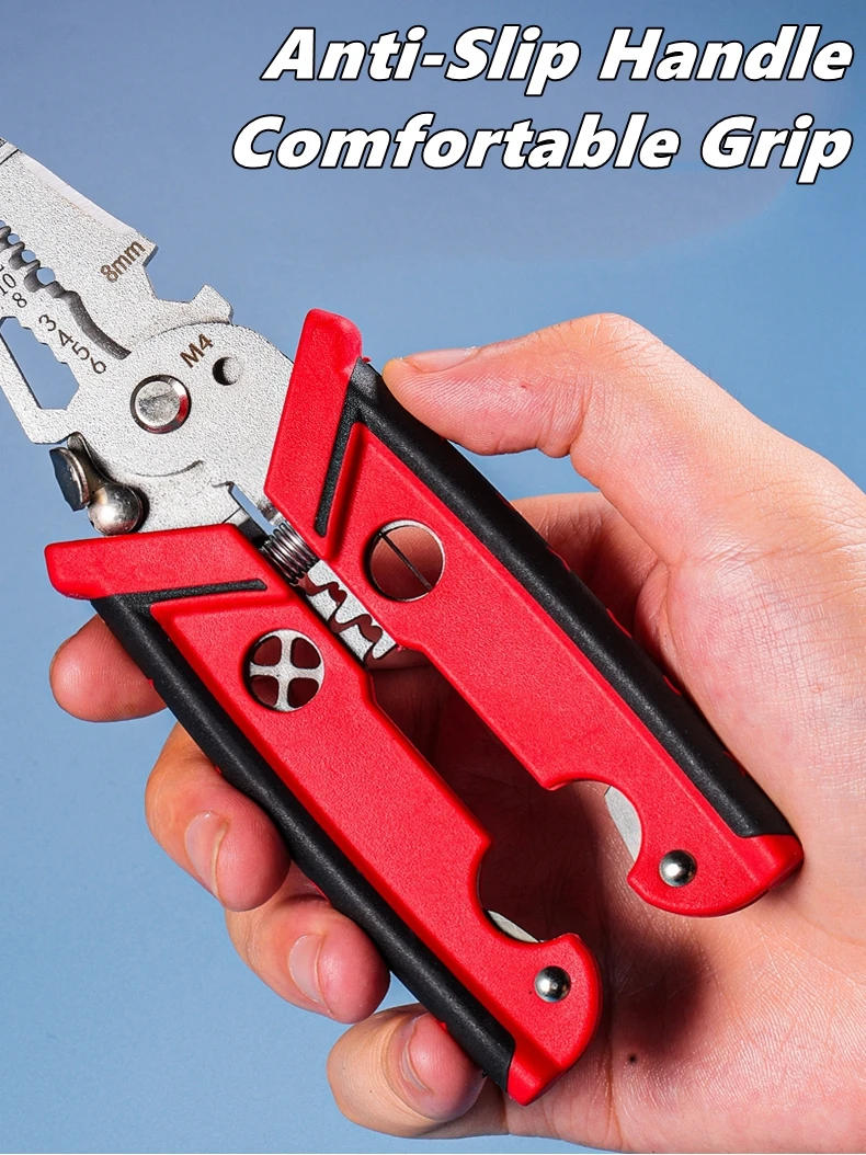 Multi Purpose Wire Stripping Pliers Manual Wire Pressing And Splitting Multifunctional Electrician Pliers For Wire Cutting