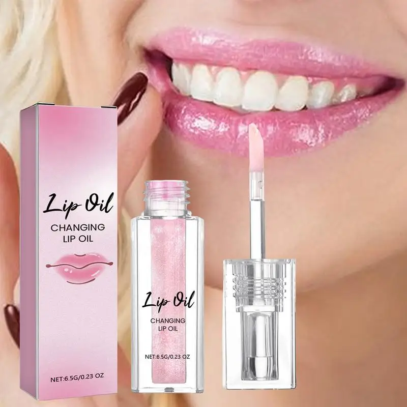 NEW 1pcs Moisturizing Color Changing Lip Oil Gloss Lip Tint Lip Plumper Lip Care Serum Primer Hydrating Makeup Cosmetics