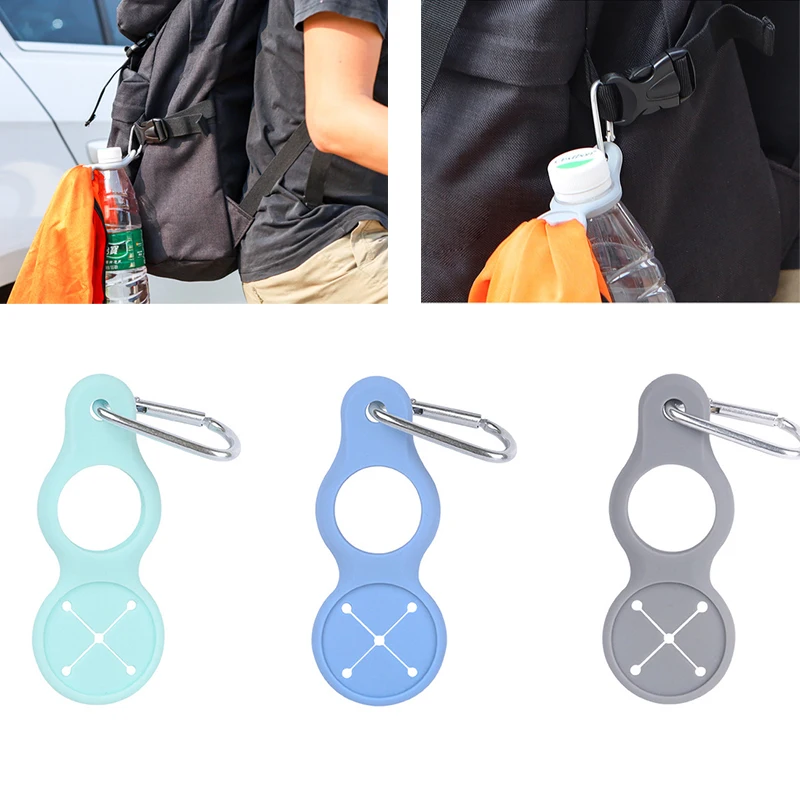 Silicone Sports Kettle Buckle Outdoor Carabiner Water Bottle Holder Towel Hook Clip Backpack Hanger Camping Hiking Cycling Tool