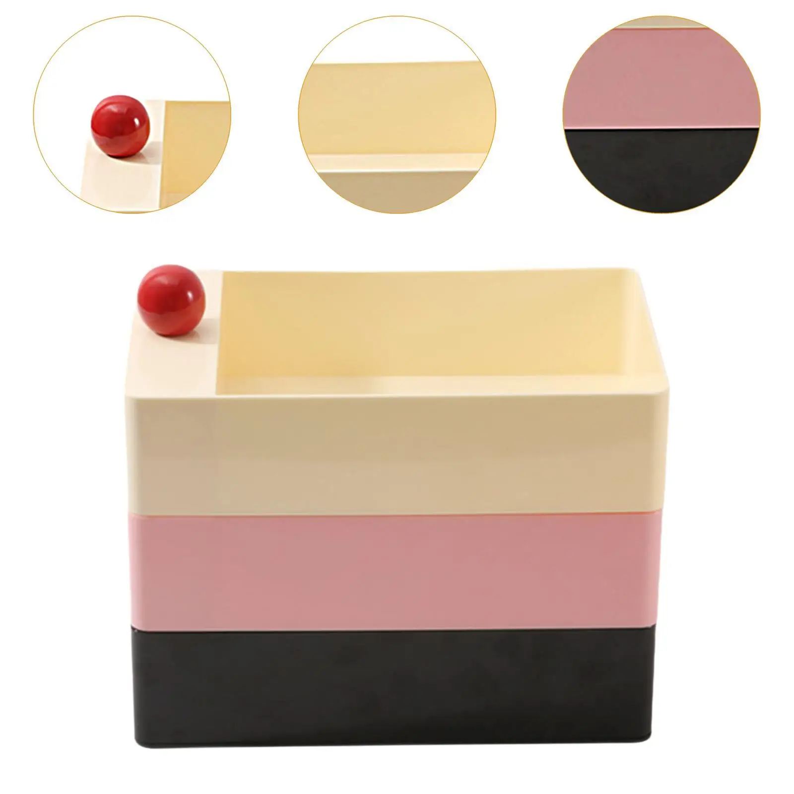 صندوق مجوهرات دوار منظم مجوهرات محمول 3 طبقات منظم صندوق القرط لـ #5