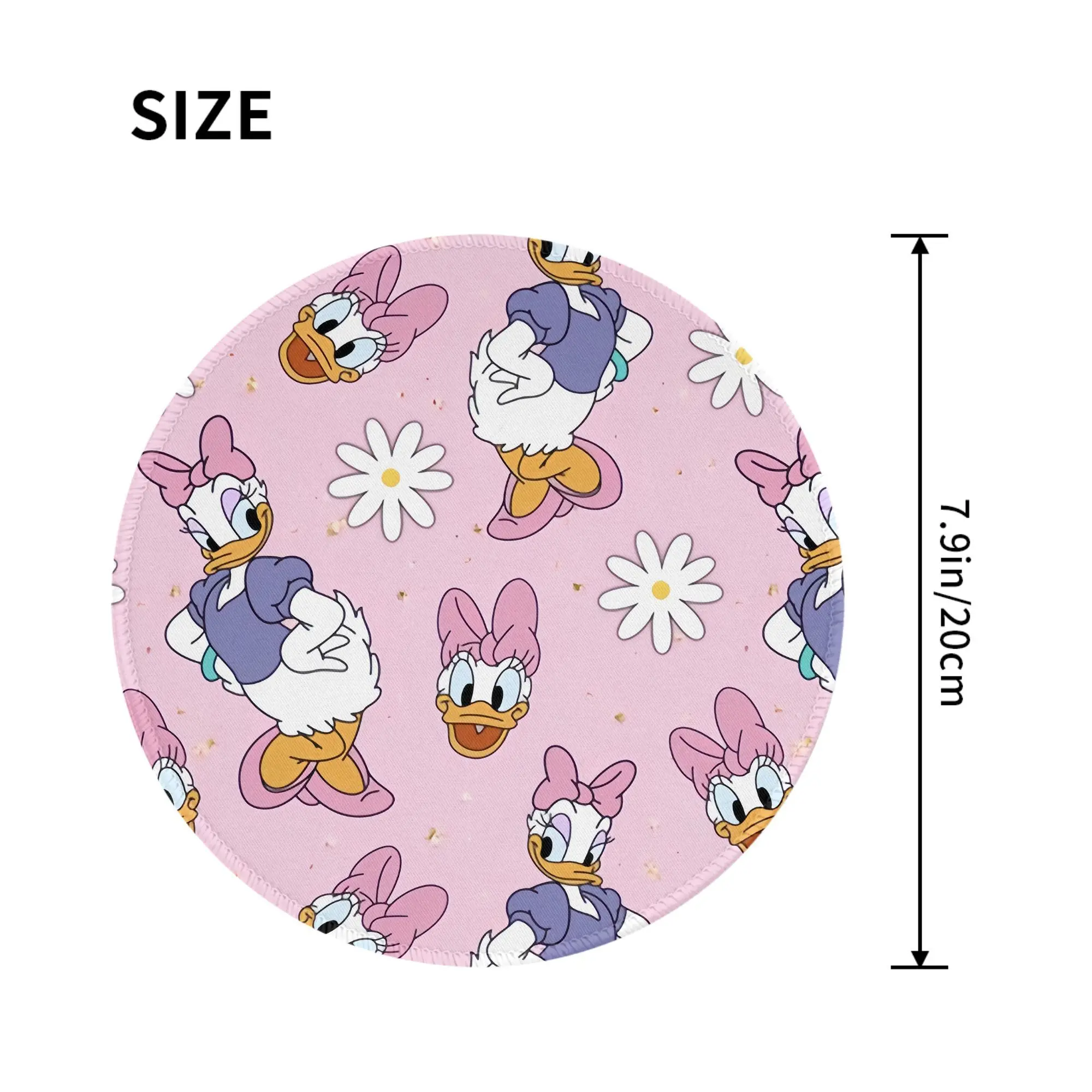 Margarida pato redondo mini mouse pad tapete antiderrapante desktop 8in jogo computador tapete de borracha para jogos