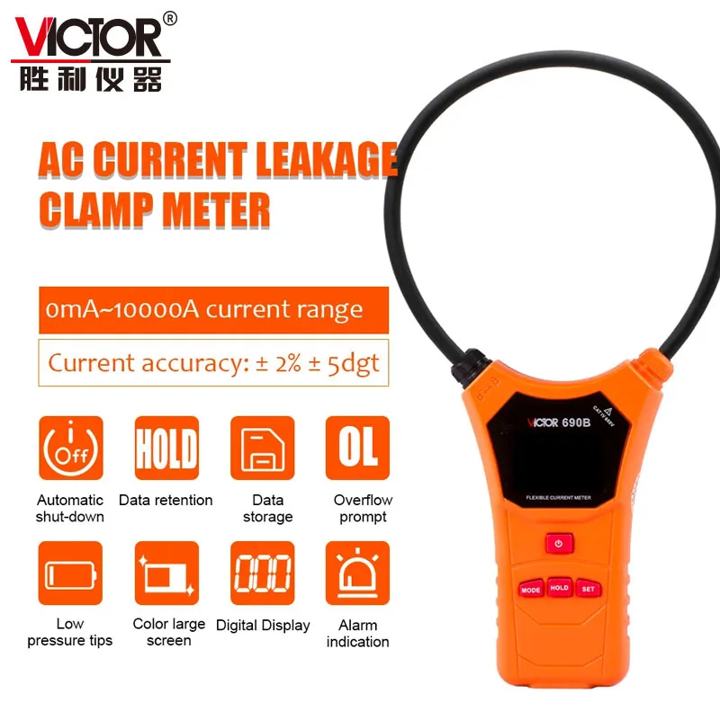 

Victor VC690A/B Digital Multimeter Current Clamp Meter True RMS Leakage Ammeter Pliers Voltage Tester Electric Instruments