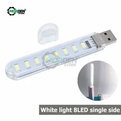 Mini luz LED USB para libros, lámpara de escritorio de lectura Ultra brillante, 3LED, 8LED, DC5V, para banco de energía, PC, portátil y Notebook