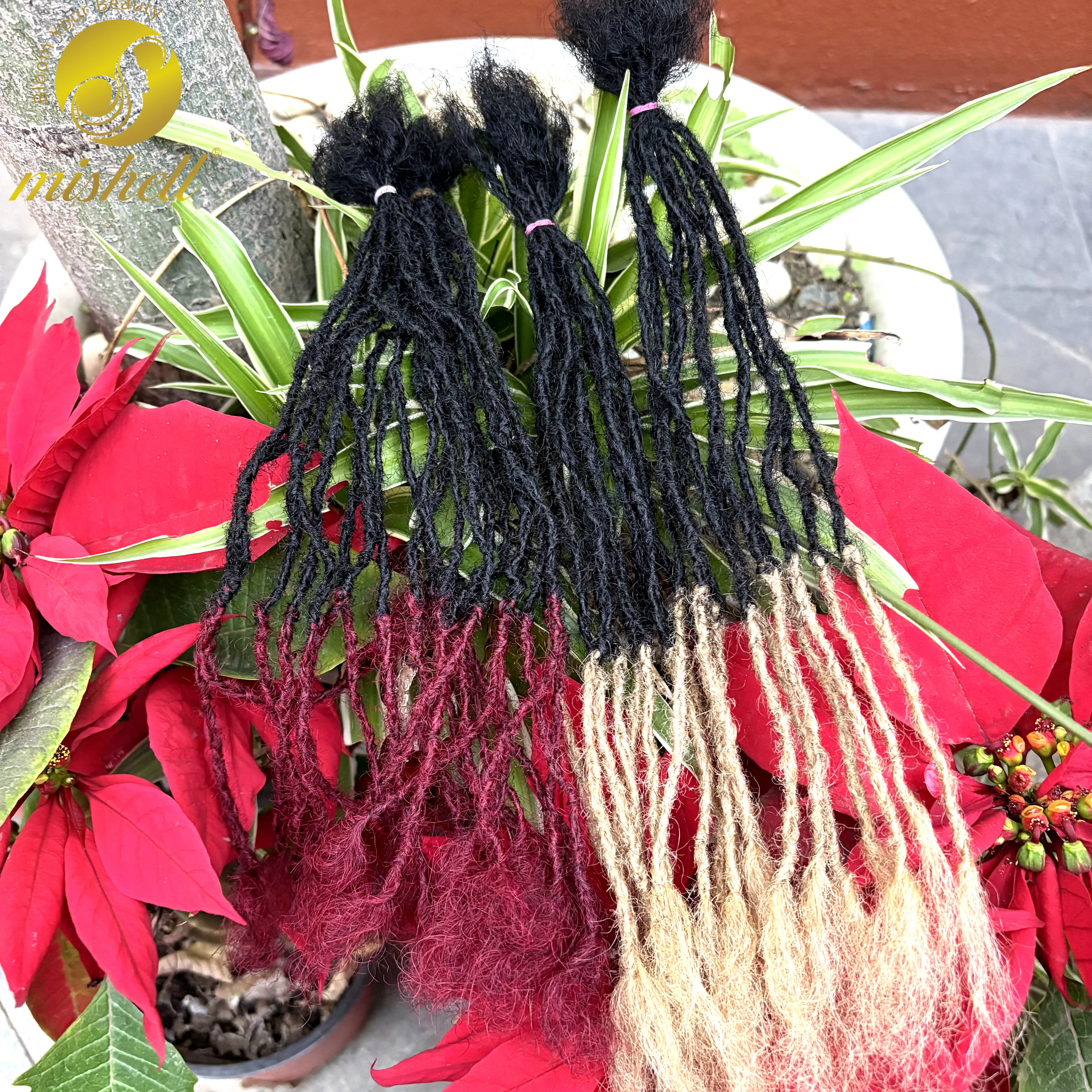 

10-дюймовые цветные накладные пряди для наращивания волос ручной работы, 0,2 см, из натуральных человеческих волос, для создания микро-дредов, с эффектом естественных мягких дредов.