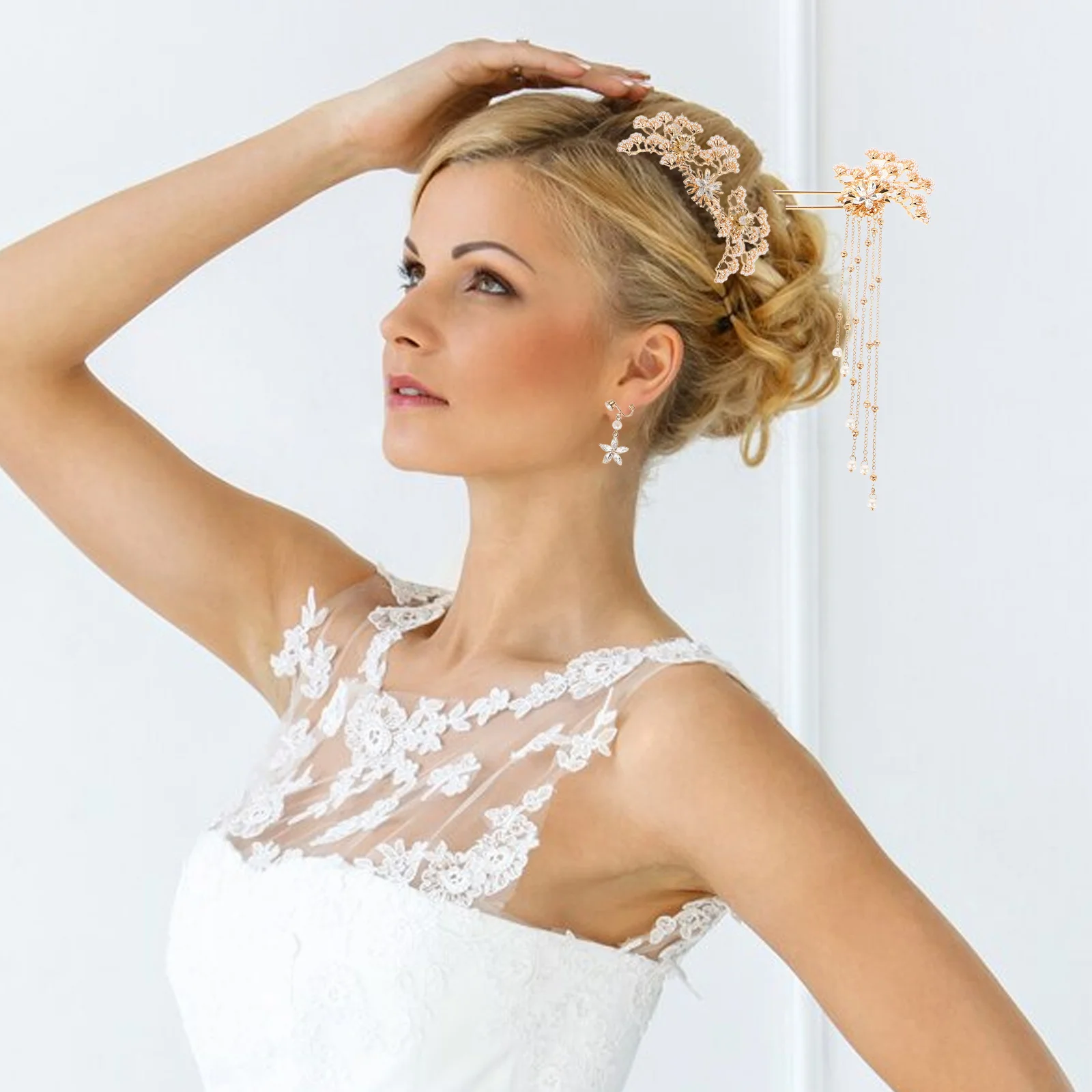 

Chinese Pearl Hairpins Bride Hair Accessories Traditional Wedding Headdress for Hanfu Qipao Bridal Party Decoration