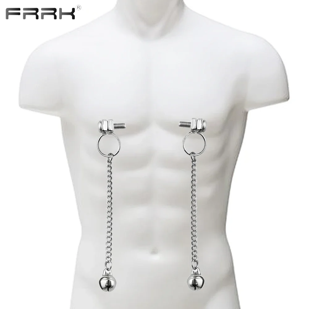 

FRRK Metal Nipple Clamp With Chain Breast Stimulator Bdsm Bondage Adult Women'S Sex Toys Couple Flirting Nipple Clamp Supplies