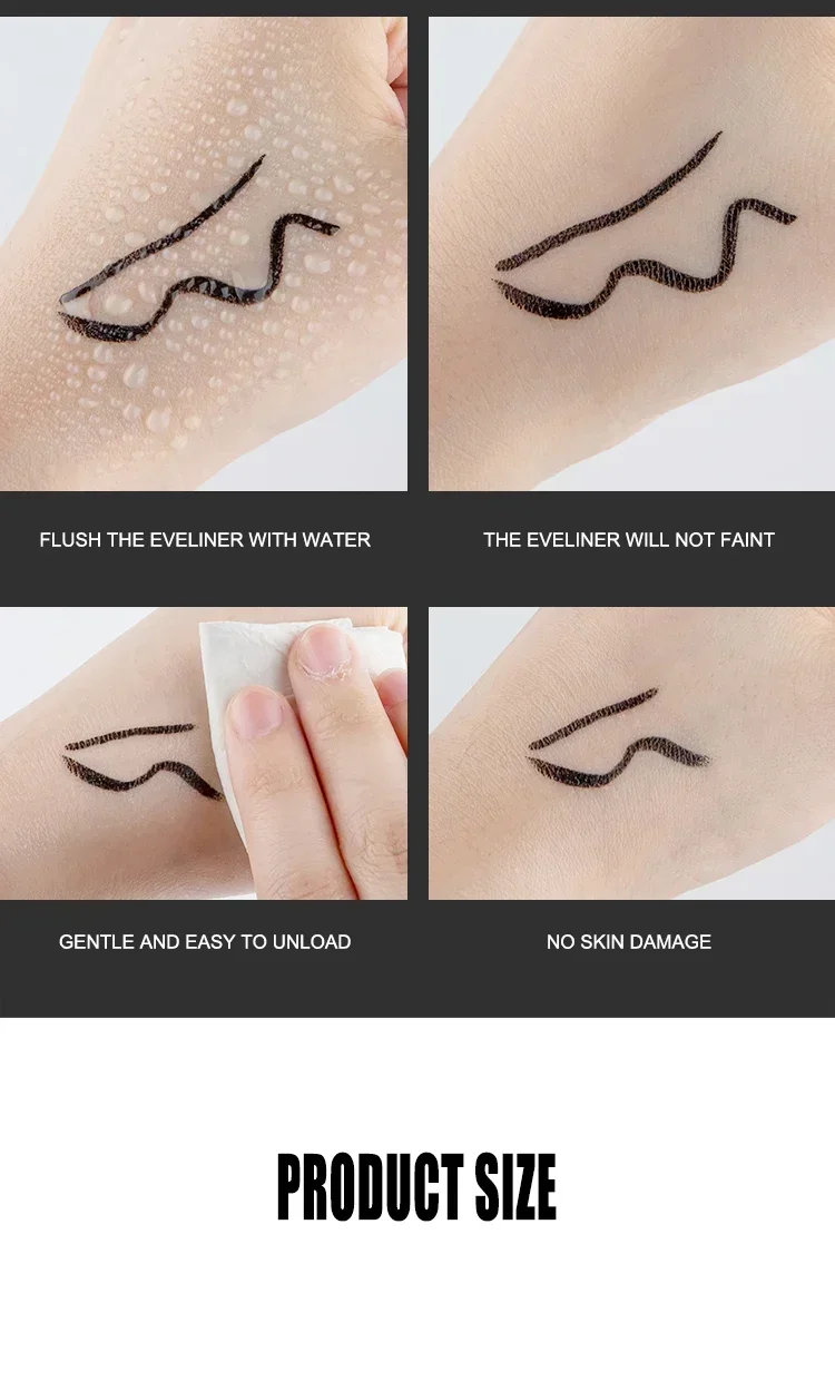 Dual-ended Eyeliner & Stamp WaterProof Fast Dry Liquid Eyeliner Easy-to-use Precise Application Double Head 2 in1 Eye Liner Pen