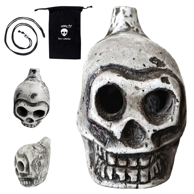 Aztec Death Whistle Skull Spooky Human Death Scream Loud Whistle Authentic Human Prank Battle Whistle Camping Emergency Tools
