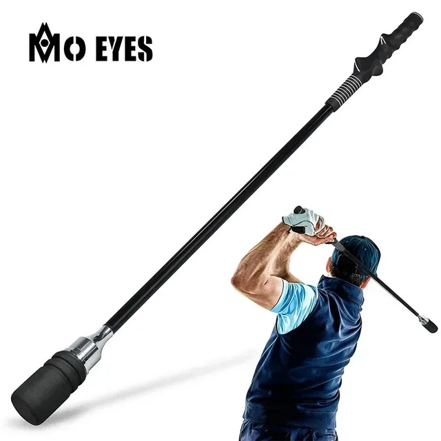 Trener swingu golfowego MO EYES, czarny, do ćwiczeń w pomieszczeniach i na zewnątrz, uchwyt do ćwiczeń, model HGB031