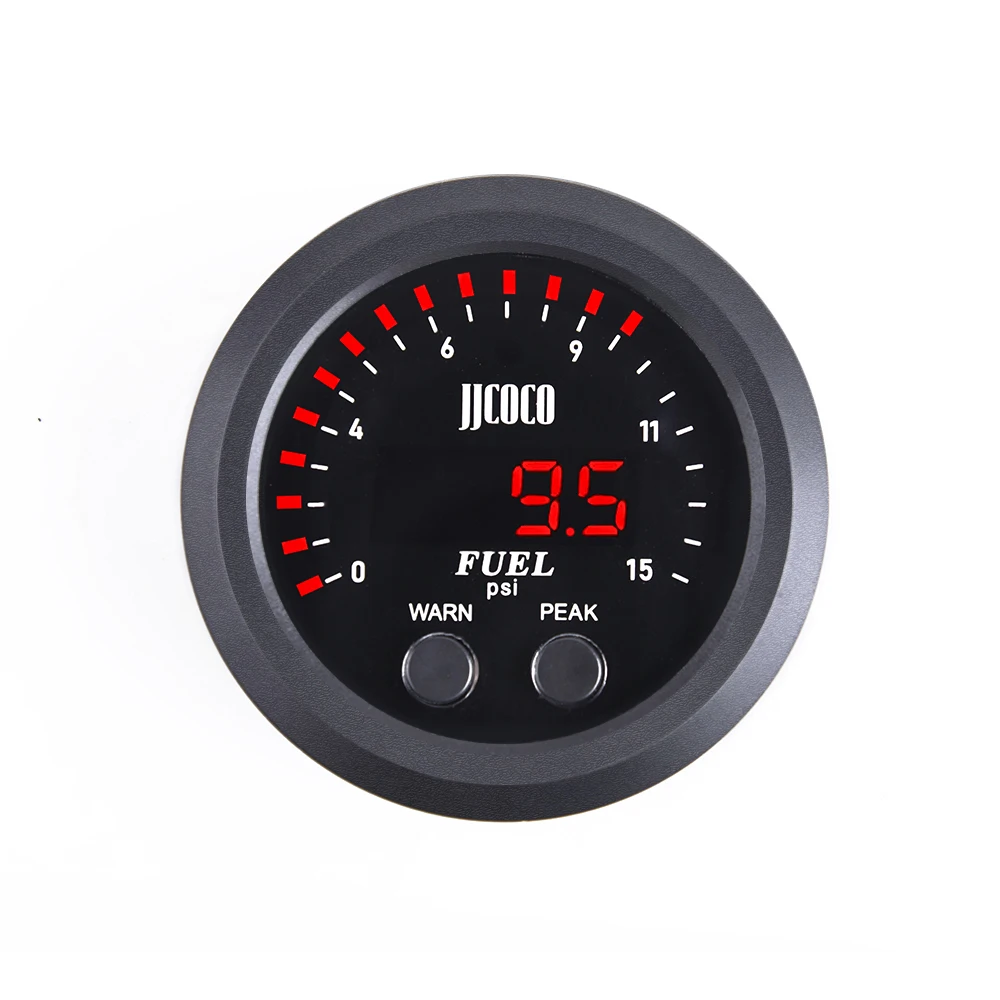 0-15 PSI Electronic Fuel Pressure Gauge With 1/8 Npt Sensor Fuel Pressure Red Display Digital Ultra-Thin Gauge