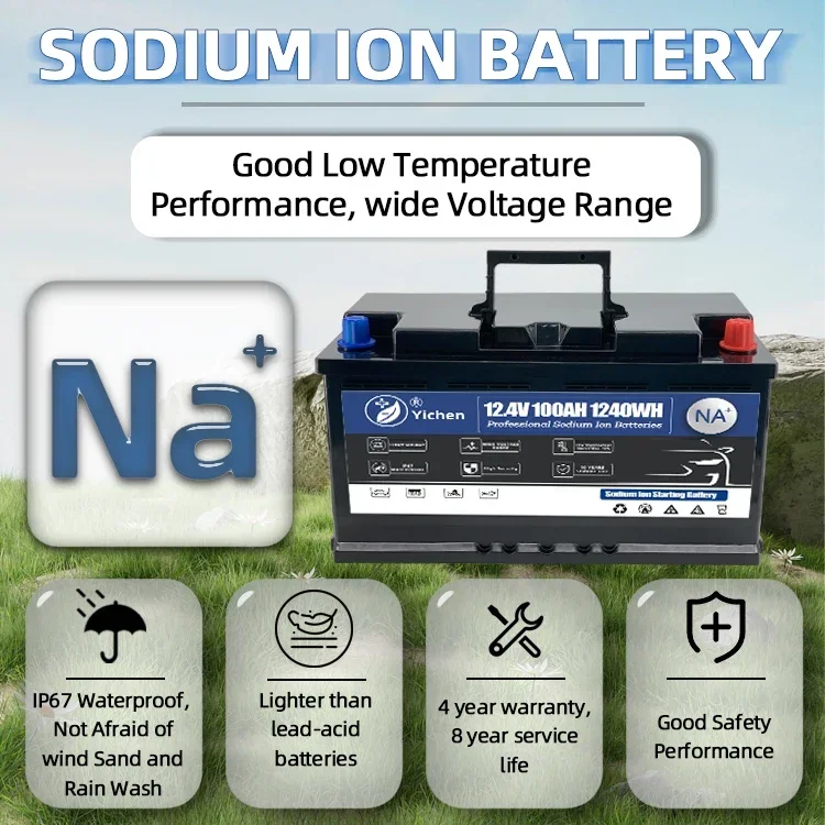 Solar Deep Cycle Na ion Batteries 12V 100Ah Sodium Ion battery for RV Marine Energy Storage System