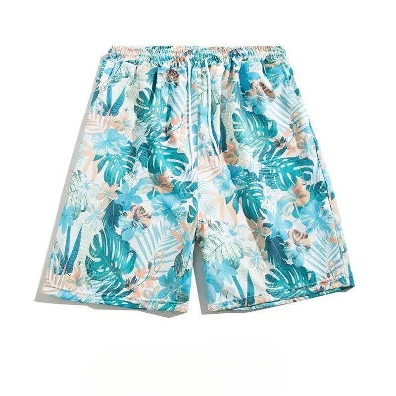 

Men's Summer Beach Shorts Casual Loose Fit 5 Inch Inseam Swim Trunks with Pockets Lightweight Breathable Loungewear Home Pants