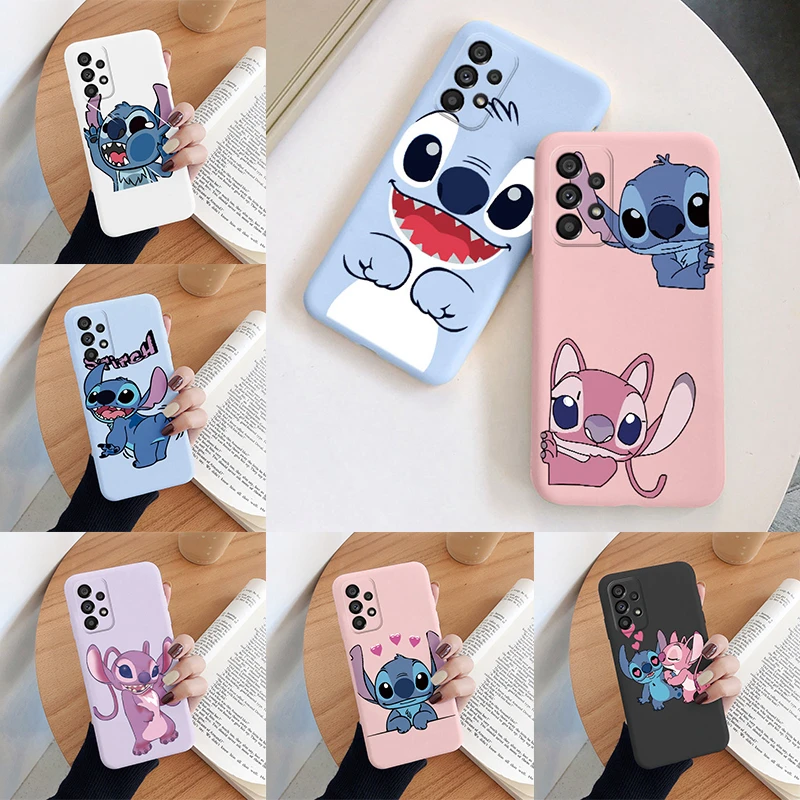 For Samsung Galaxy A53 5G Camera Protect Soft Cover Silicone Cute Cartoon Lilo Stitch Phone Case Funda For Samsung A 53 5G Coque