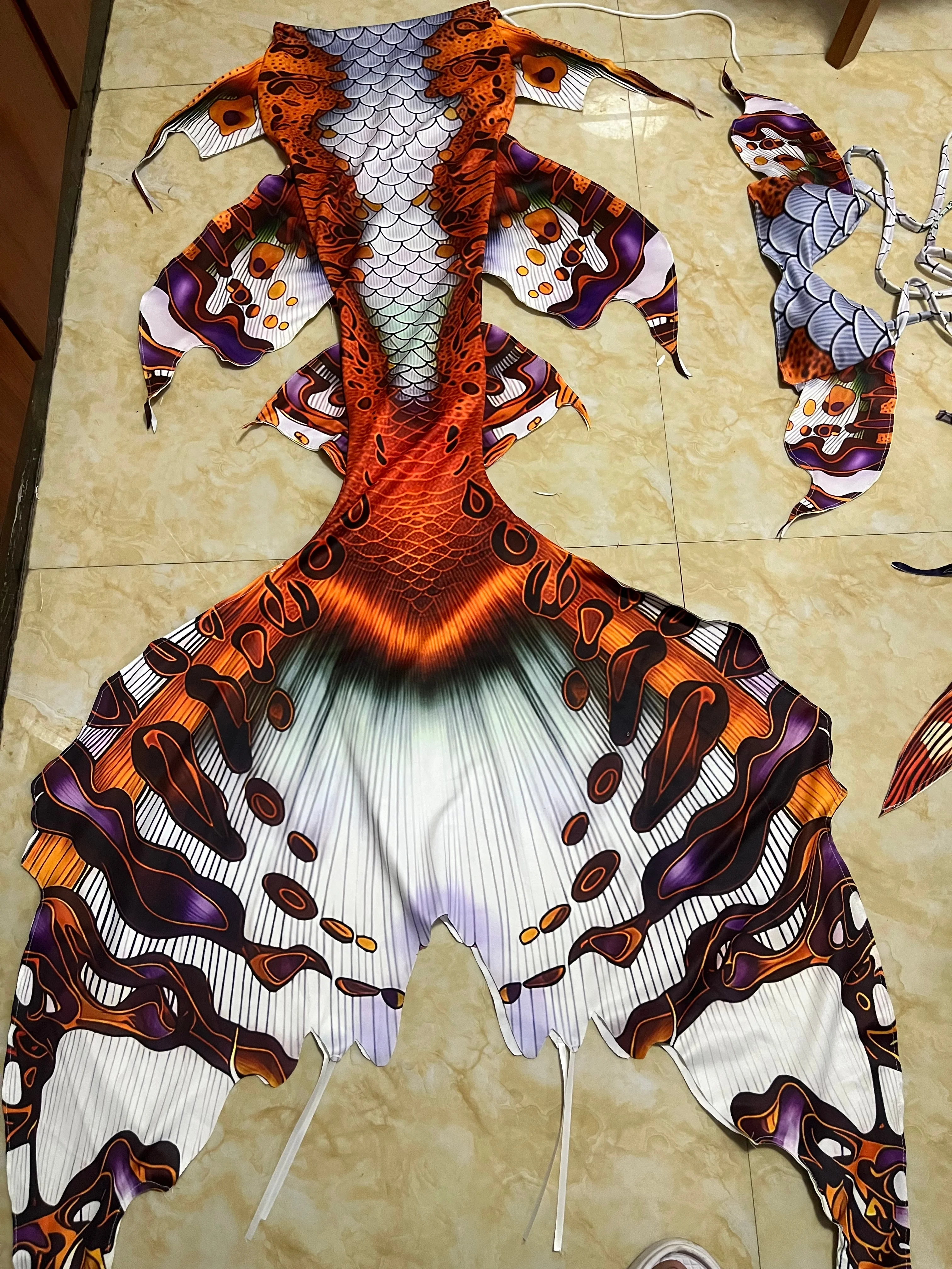 

Orange Adult Mermaid Tail Beach Vacation Mermaid High-Definition Photography Costume