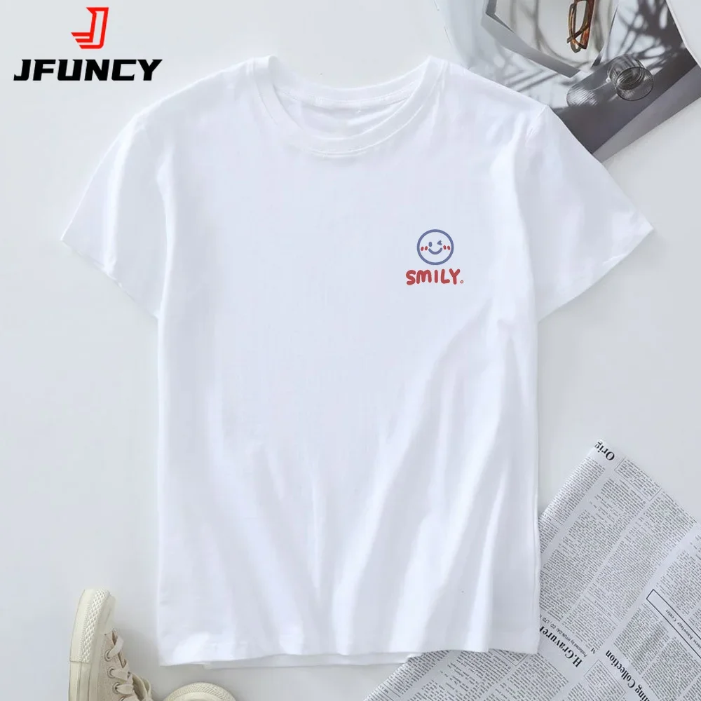 

Short Sleeve Summer T-shirt 100% Cotton Women's Tees Oversize Tops Woman Clothing Female Tshirt Graphic T Shirts