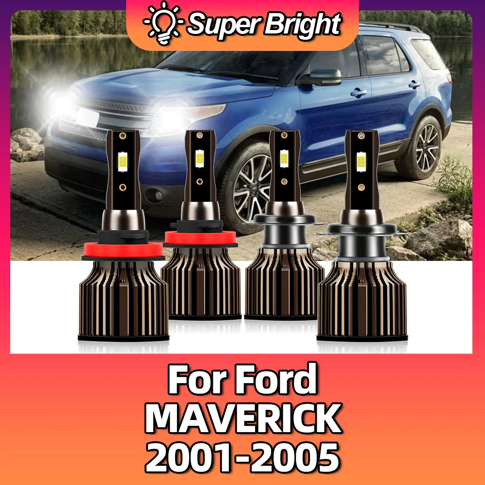 Car Headlight Bulbs 120W 28000LM Lamp LED 6500K White High Bright CSP Chips 12V Light For Ford MAVERICK 2001 2002 2003 2004 2005