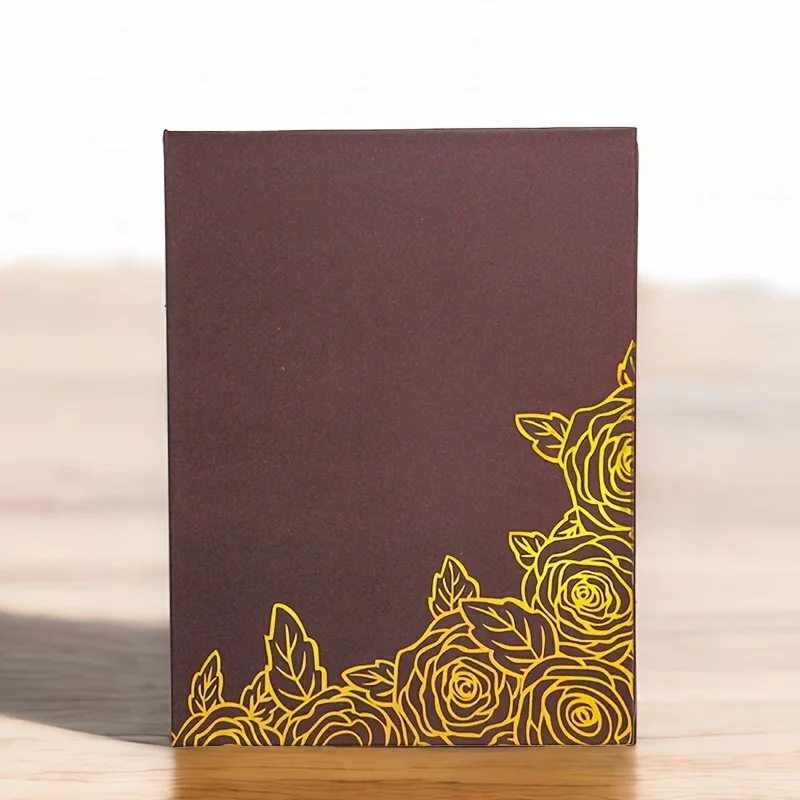 ألبوم صور من الزهور الذهبية ، مساحة تخزين واسعة ، مثالي للعائلة والطلاب ، حفل زفاف ، غراد ، حفل زفاف ، أو 6 بوصة