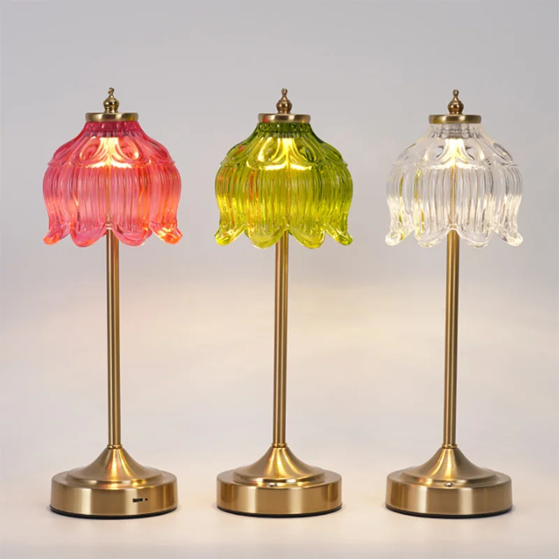 

usb rechargeable glass decorative table lamp atmosphere lamp bedroom modern simple atmospheric table lamp bedside lamp