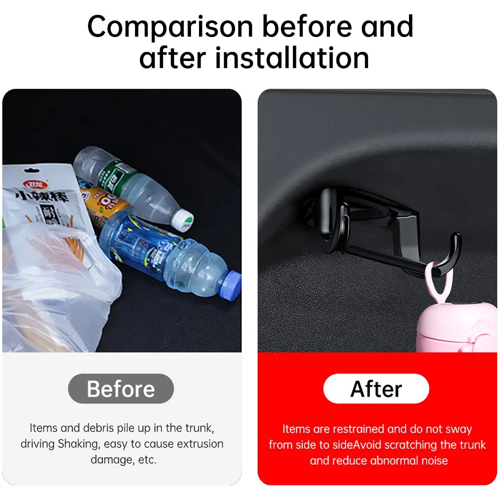 For Tesla Model Y Trunk Hook Load-bearing Cargo Rear Bag Holder Hanger For TESLA Model Y 2021/2022 Trunk Hook Car Accessories