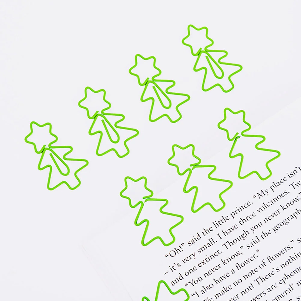 30 Pcs Christmas Tree Paper Clips Metal Shaped Paperclip Small Book Marker Bookmark Clamp