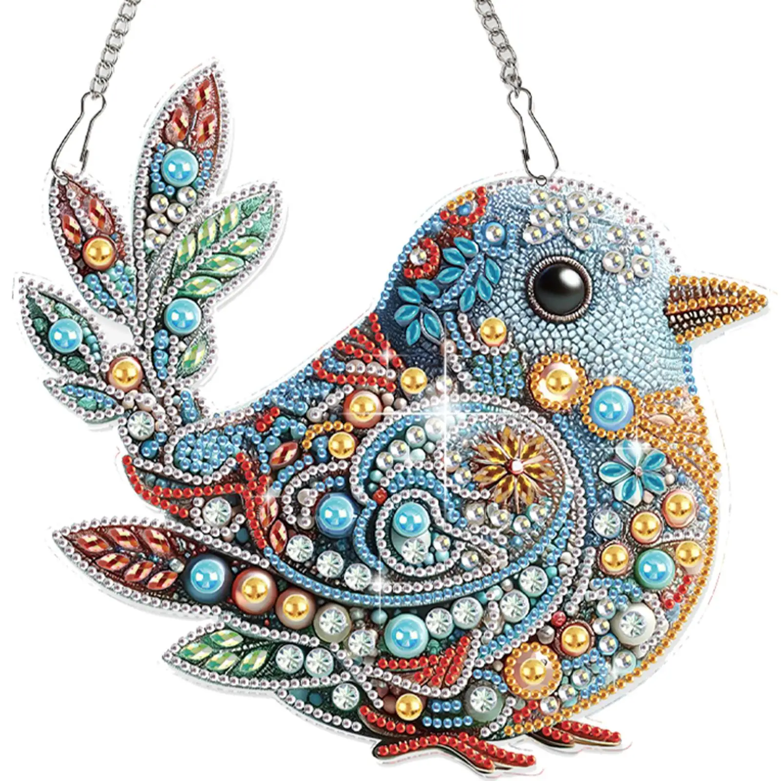 

Bird 2D Flat DIY Rhinestone Diamond Art Pendants Single-Sided Pattern Hanging Diamond Art Kits Window Hanging Art for Home Decor
