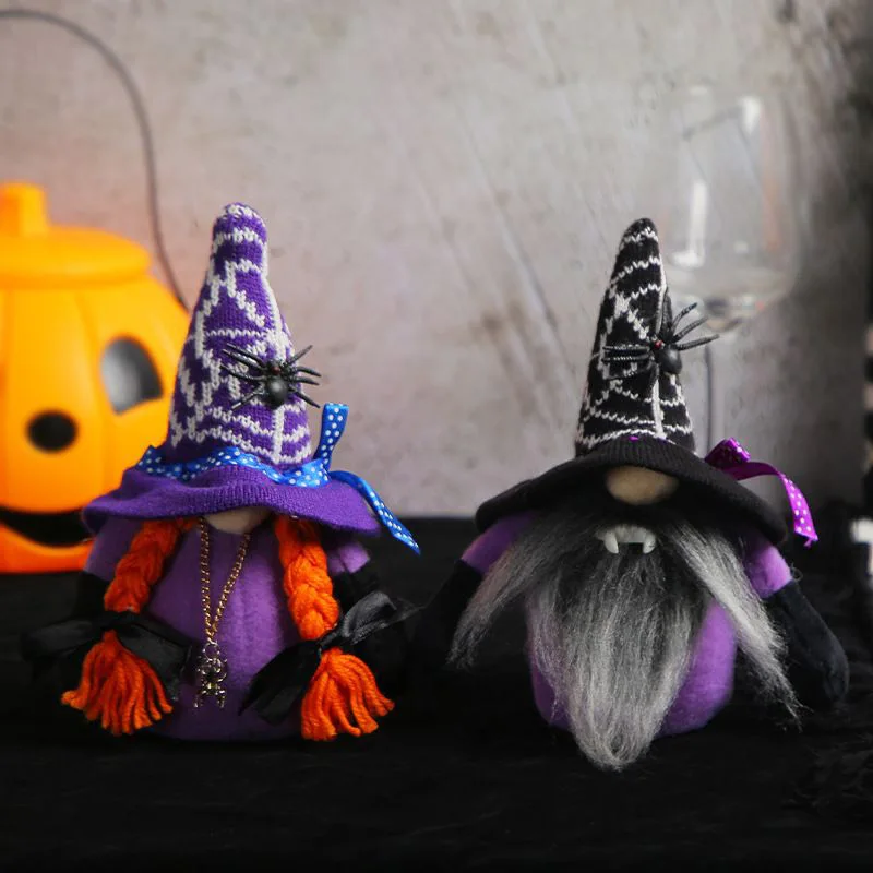 

Halloween Witch Ornaments Spider Bat Faceless Vampire Doll Decorate Terrifier Funny Haunted House Party Carnival Props Boy Girl