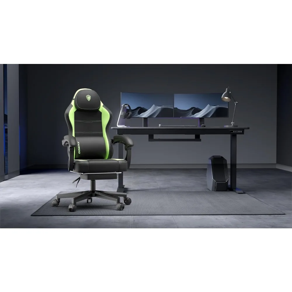 Ergonomic Gaming Chair with Pocket Spring Cushion, Massage Lumbar Support, and Footrest for Adults - High-Quality Computer Chair