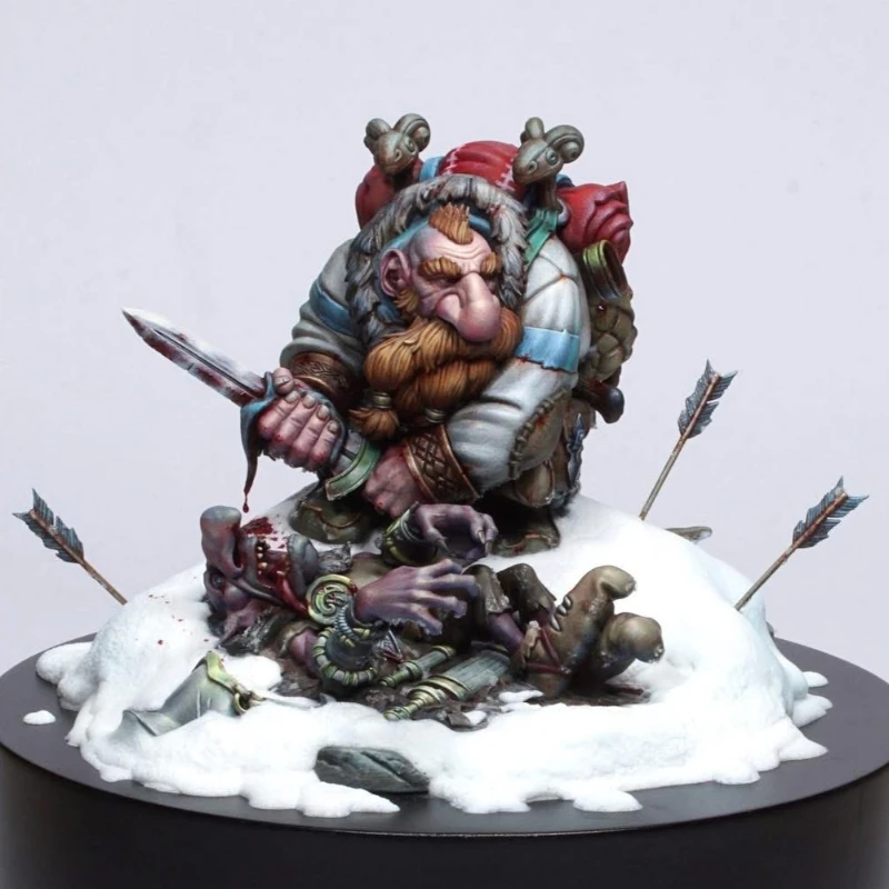 Kit de figurines en résine moulée sous pression, échelle 1/24, guerrier nain sauvage, jouet Miniature de loisir, non assemblé, non peint, Diorama à faire soi-même