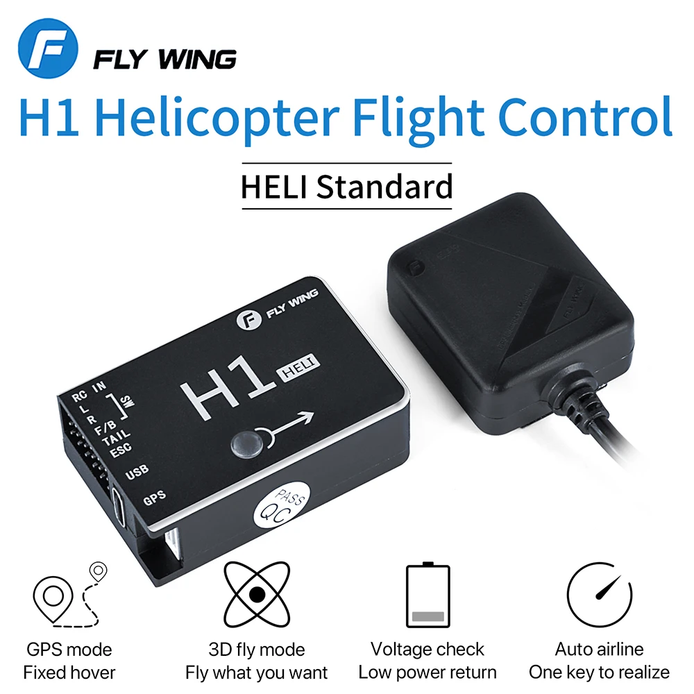 

FLY Wing H1 RC GPS Helicopter Flight Controller 6CH Flybarless RC Gyro System for FW2450L FW450 ALIGN T-REX SAB GAUI Helicopter