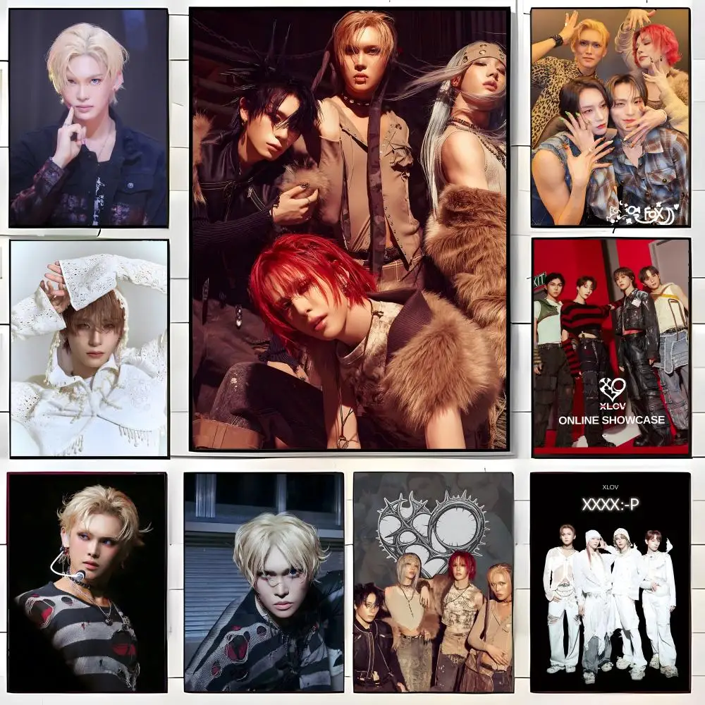 Kpop Genderless Group X-XLOV Poster  Self-adhesive Art Waterproof Paper Sticker Coffee House Bar Room Wall Decor