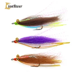 LIONRIVER Crazy Charlie Fly Carbon Steel Hook Fast Sinking Fishing Flies Bass Trout Saltwater Streamer Fly Fishing Lure Bait