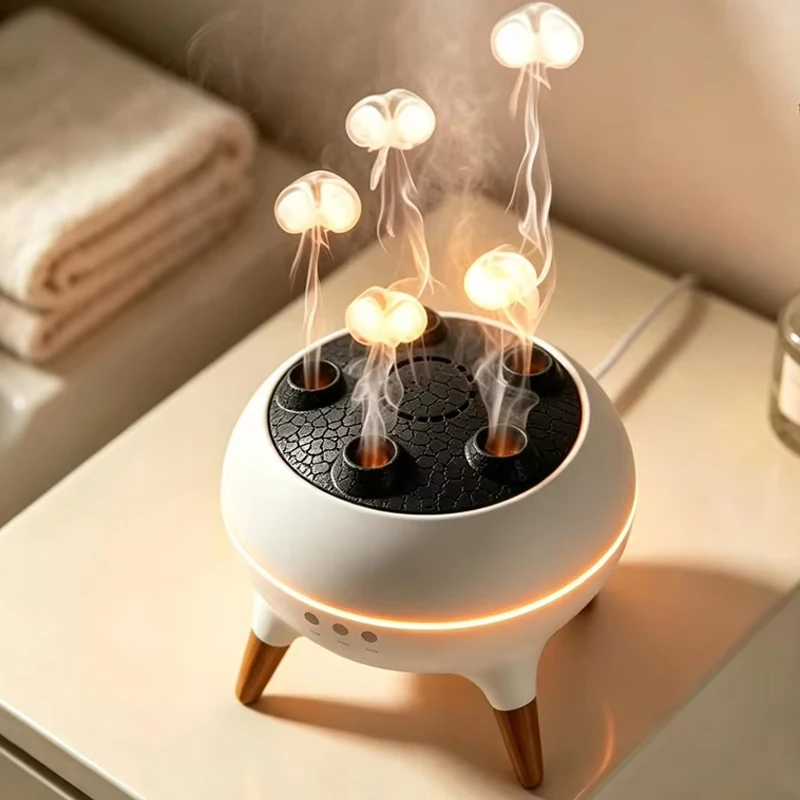 Dynamic Jellyfish Air Humidifier 250ml Essential Oil Diffuser With Remote Control Humidifier 7 Colorful Night Lights Bedroom