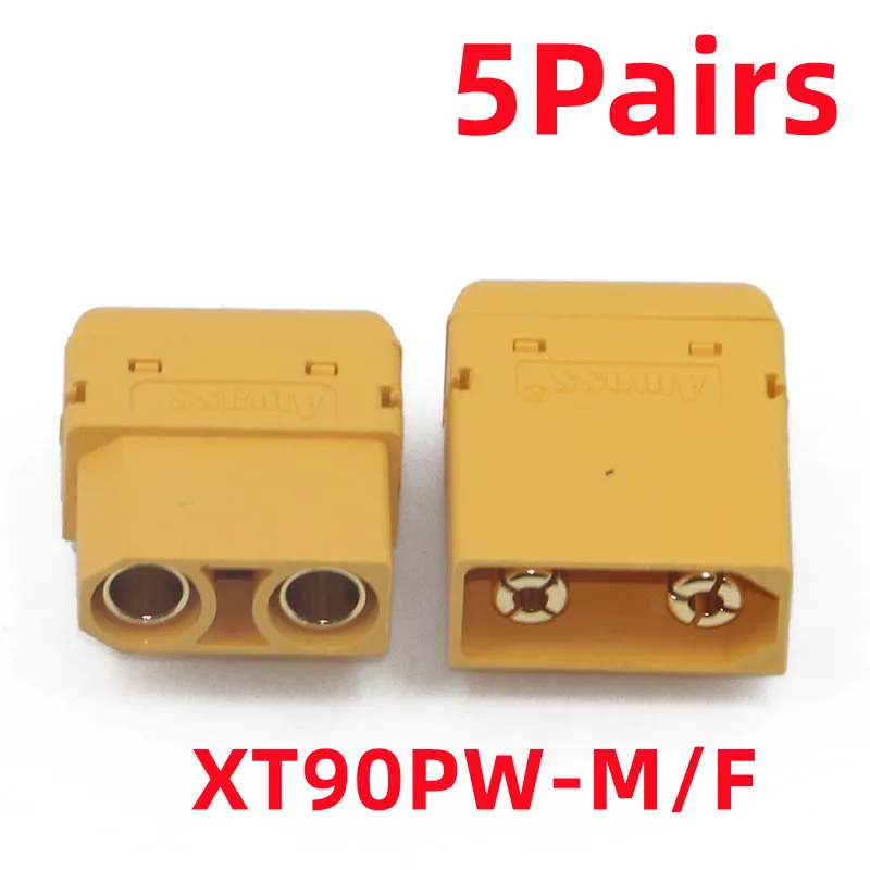 New Amass 5Pairs XT90PW Male Female Plug 4.5mm Gold Plated Plug Connector PCB