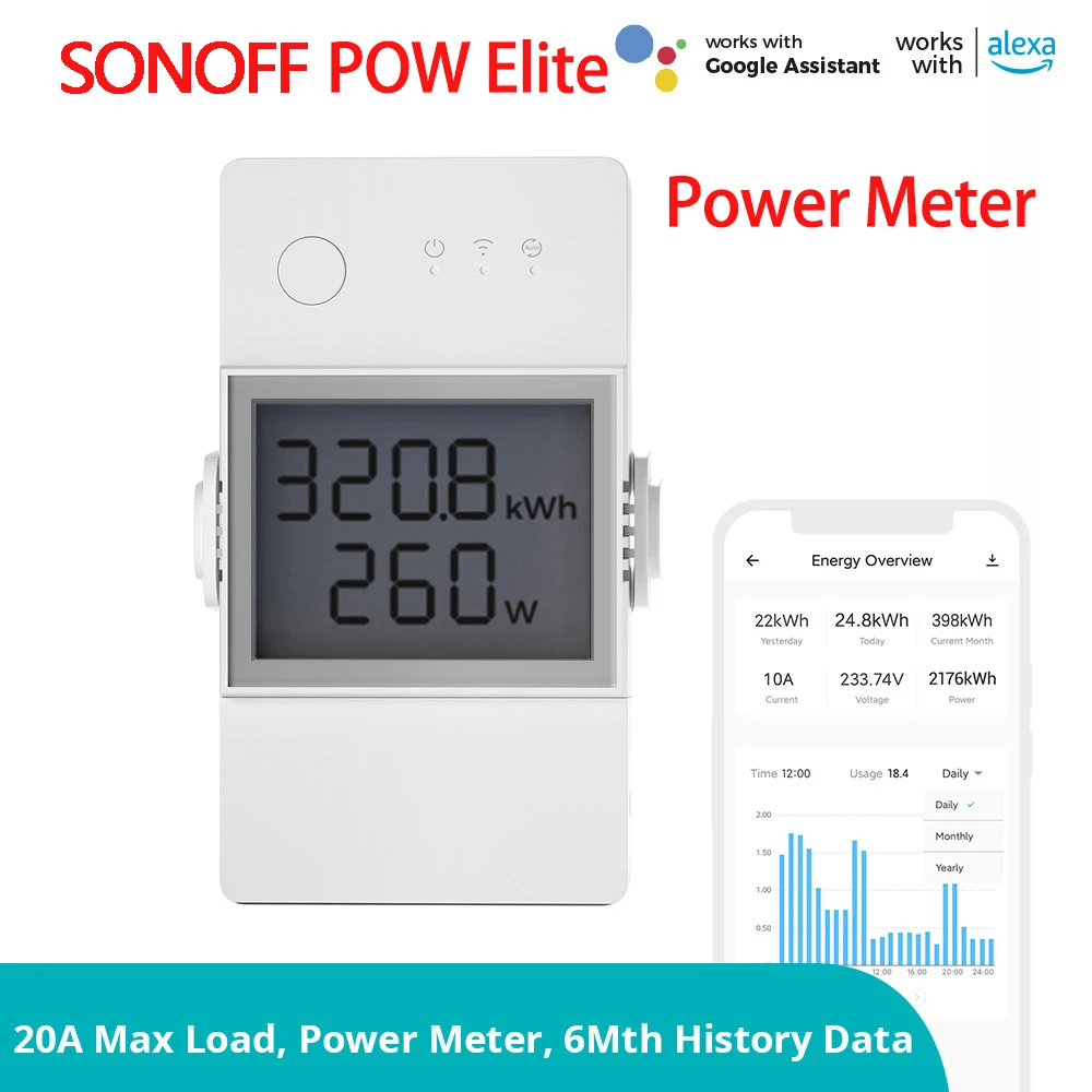 

Переключатель SONOFF Powr316D Powr320D Pow Elite 16 А 20 А с поддержкой Wi-Fi