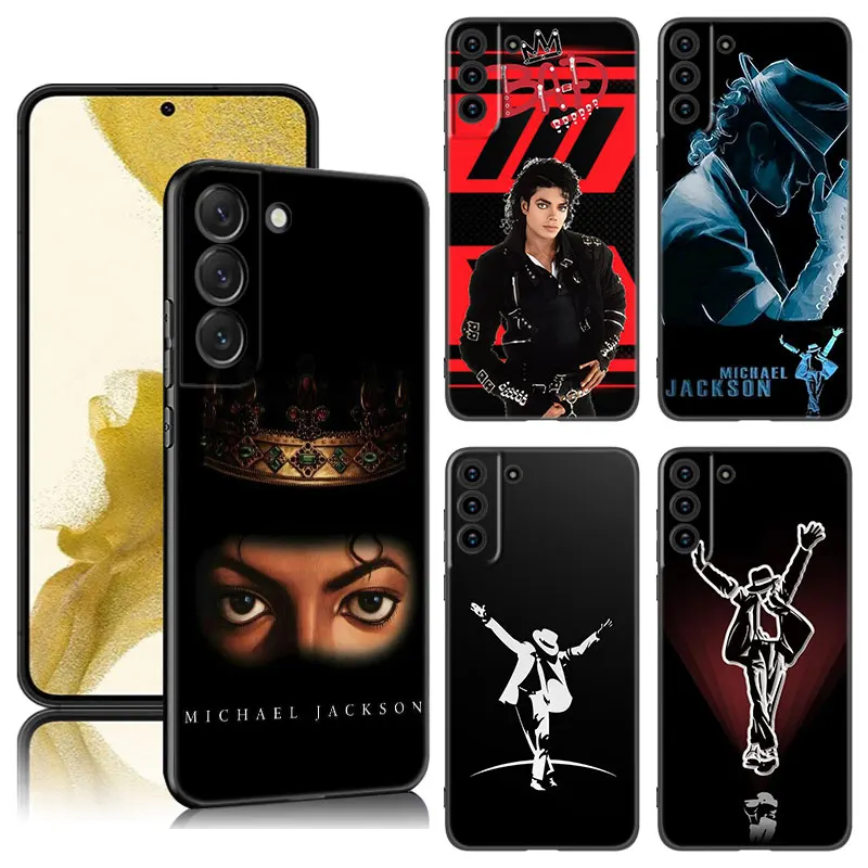 Super Star MJ Phone Case For Samsung Galaxy S23 S21 S20 FE S24 S22 Ultra S10E S10 S9 S8 Plus Black Silicone Cover