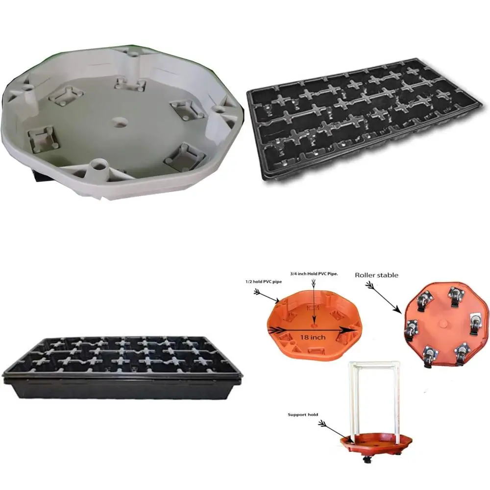 

18 Inch Stacky Roller Tray with 6 Casters in Stone Finish