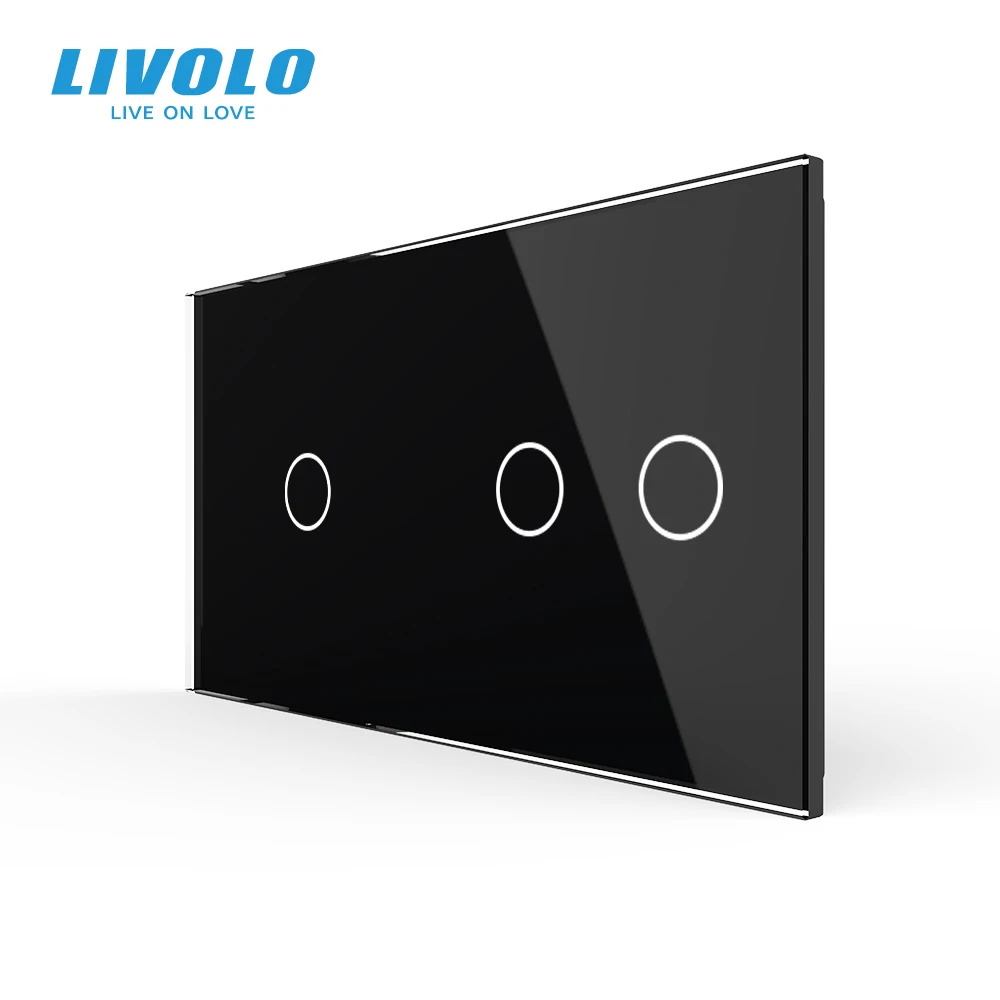 Livolo EU Standard ,Luxury Pearl Crystal Glass,151mm*80mm,DIY Part ,Double Glass Panel,C7-C1/C2-11,Only Panel ,No Logo