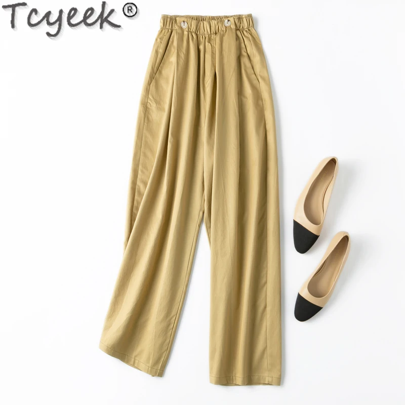 

Tcyeek 70% Mulberry Silk Women Pants Fashion Harem Pants Casual Spring Summer Woman Trousers Streetwear Pantalones De Mujer