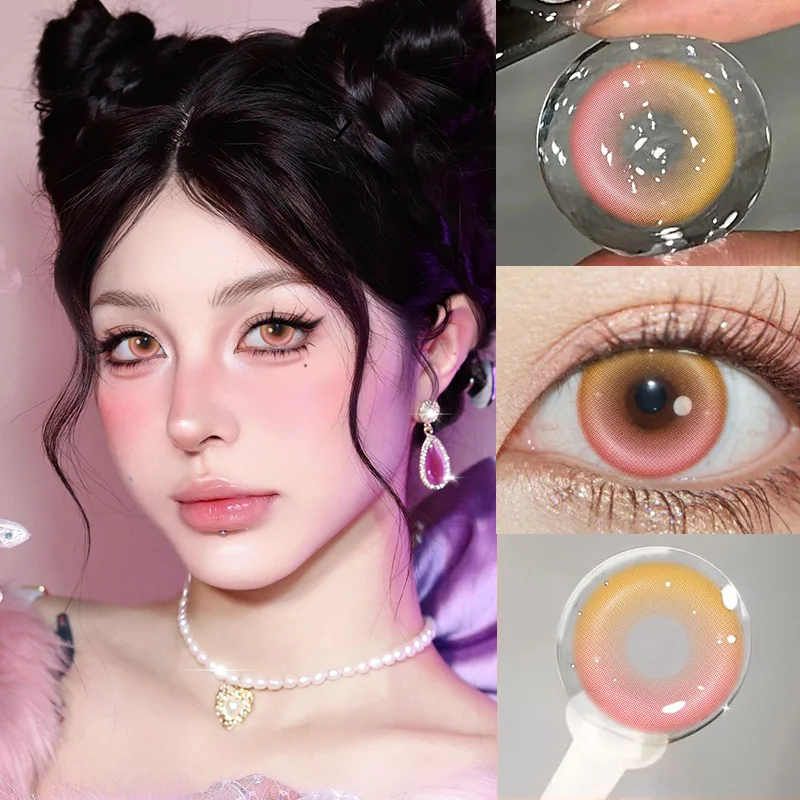 KSSEYE 1 Pair New Colored Contacts Lenses Fashion Blue Lense - 0.00 To - 8.00 Diopter Lenses High Quality Cute Beautiful Pupils