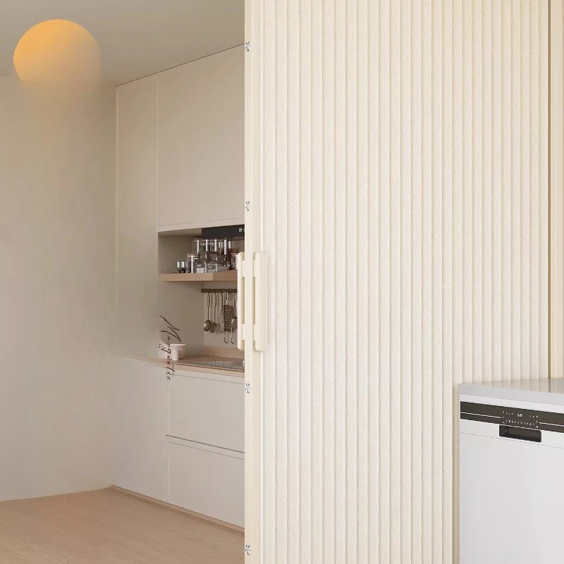 

Folding door invisible honeycomb without punching, trackless sliding door, living room and bedroom