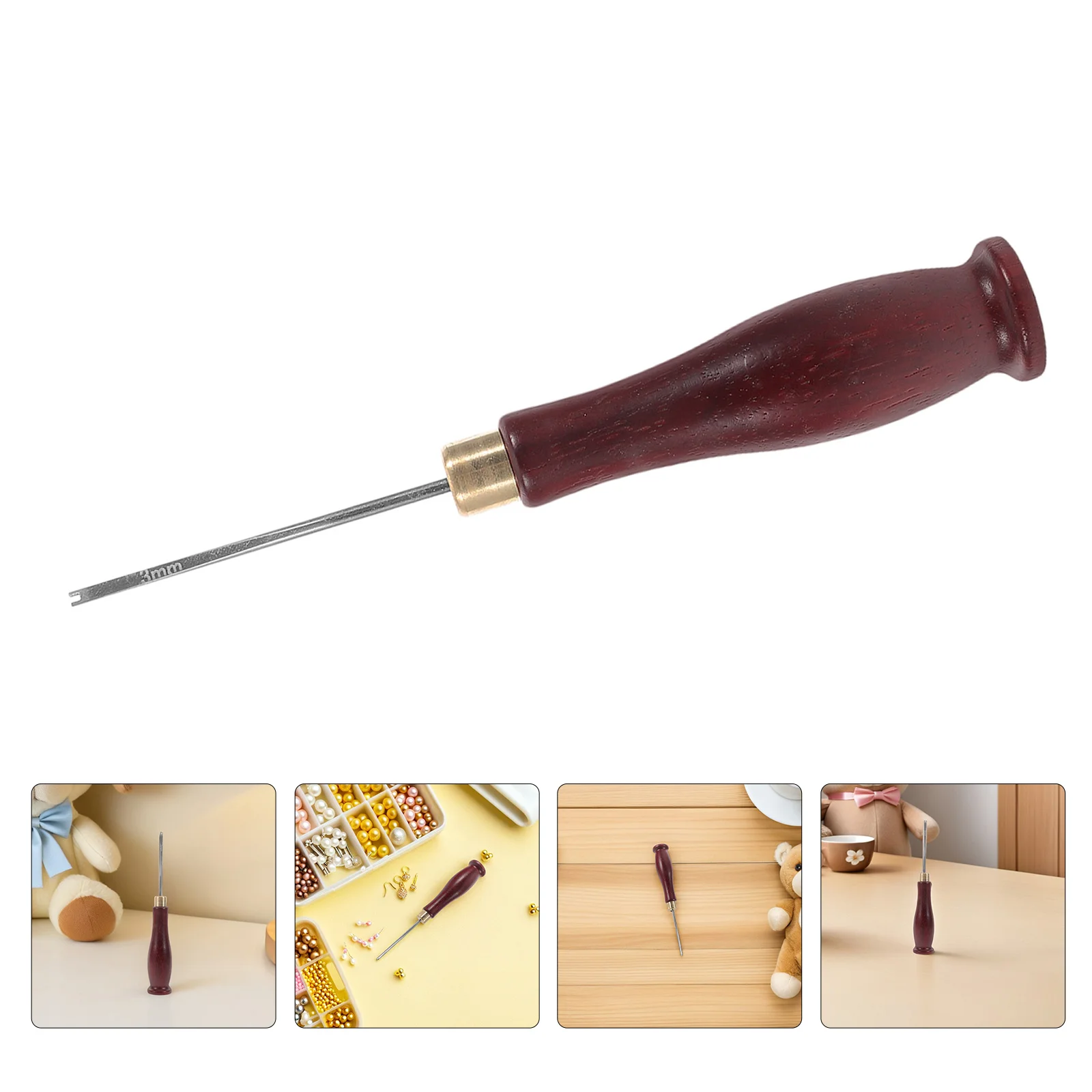 

DIY Stuffing Needle with Wooden Handle - Manual Cotton Filler for Sewing Craft Projects Soft Animal Making Quilt Padding Home