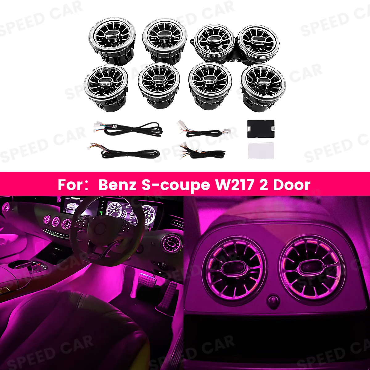 

7/64 Colour Air Vents For Mercedes Benz S-COUPE W217 C217 2 Doors LED Turbine Outlet Nozzle Dashboard Outlet Decorative lights