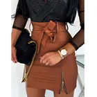 fashion leather pencil skirt