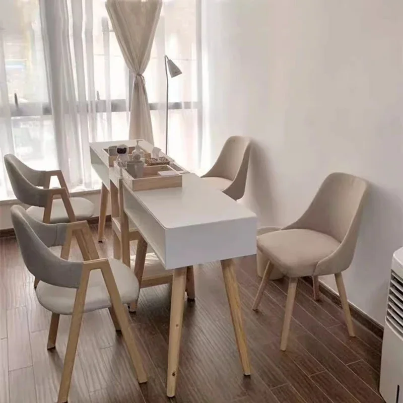 Mesa para manicura de madera japonesa, almacenamiento multifunción, mesa para manicura moderna y sencilla, muebles de salón profesional, Nagel Tisch FYMT