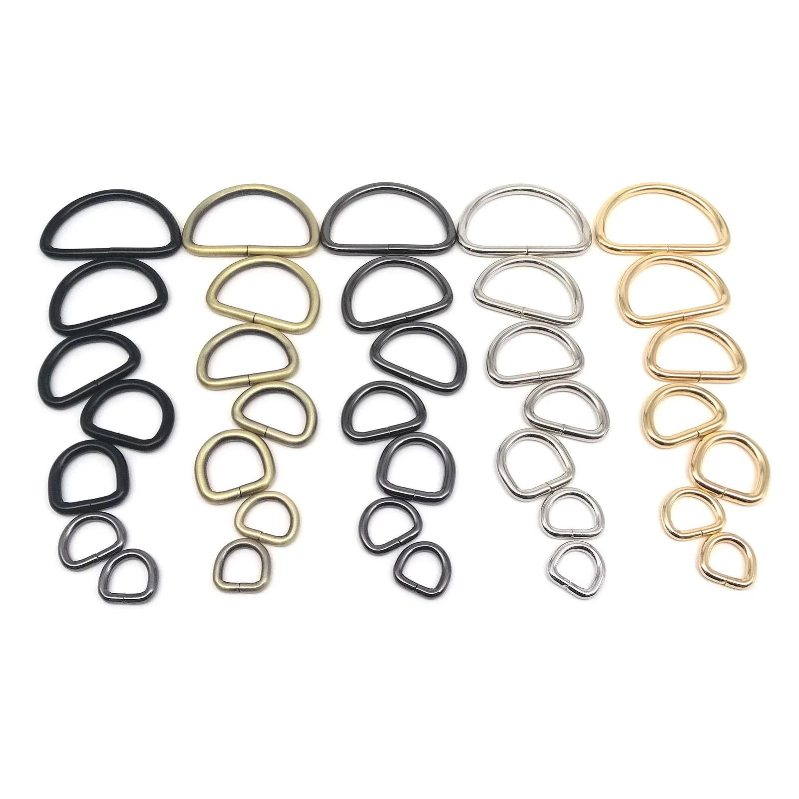 HZYUEGOU Metall Hochwertiger Verdickter Leder-Handtaschen-Rucksack-Geldbörsen-Gurt-Hundehalsband-Ketten-Gurtband-Halb-O-D-Ring-Schnalle-Verschluss – Detail 3