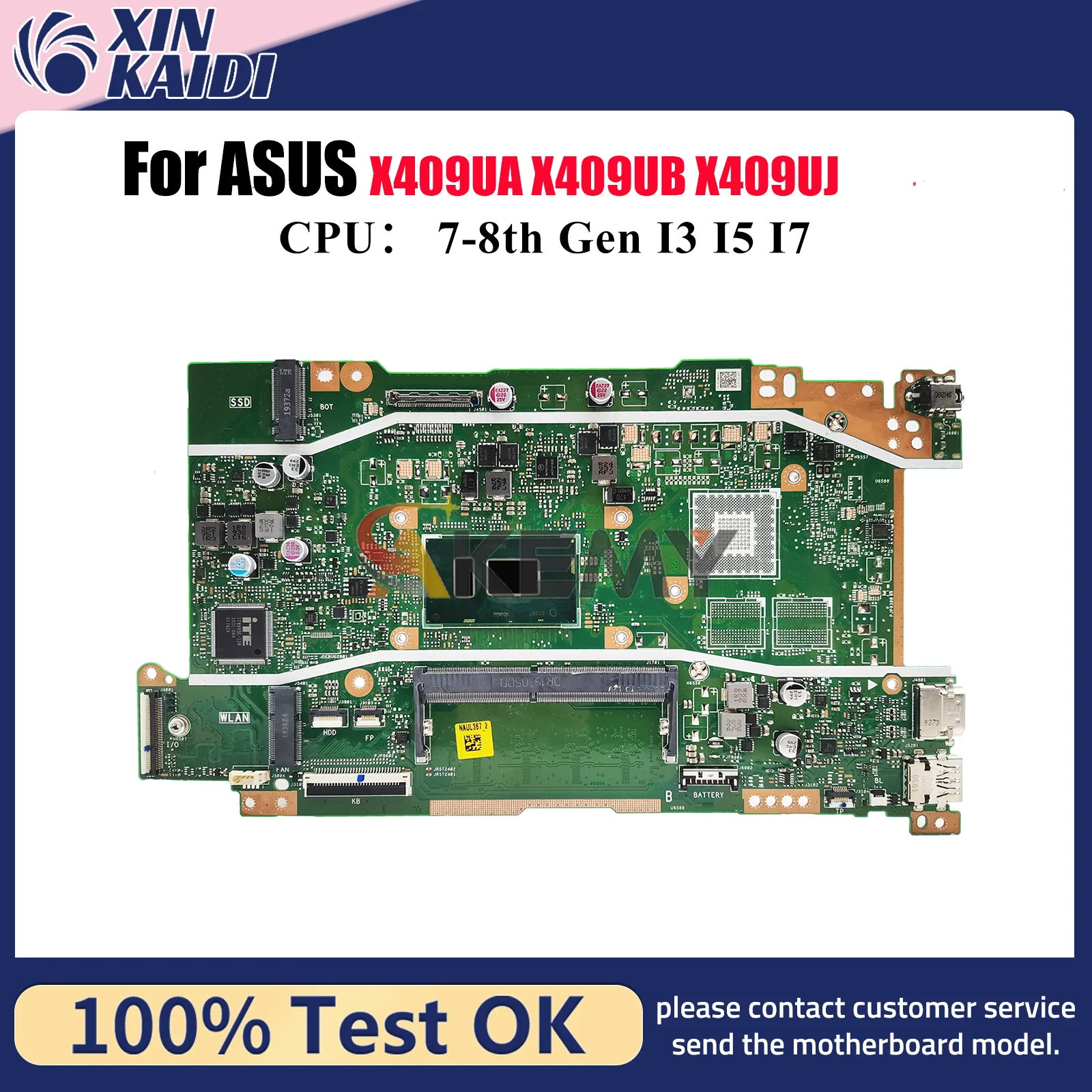 

Материнская плата для ноутбука X409UA ASUS VivoBook A509U X409UB X409U A409U X409UJ X409UA F509U F409U, материнская плата I3 I5 I7, тест процессора ОК