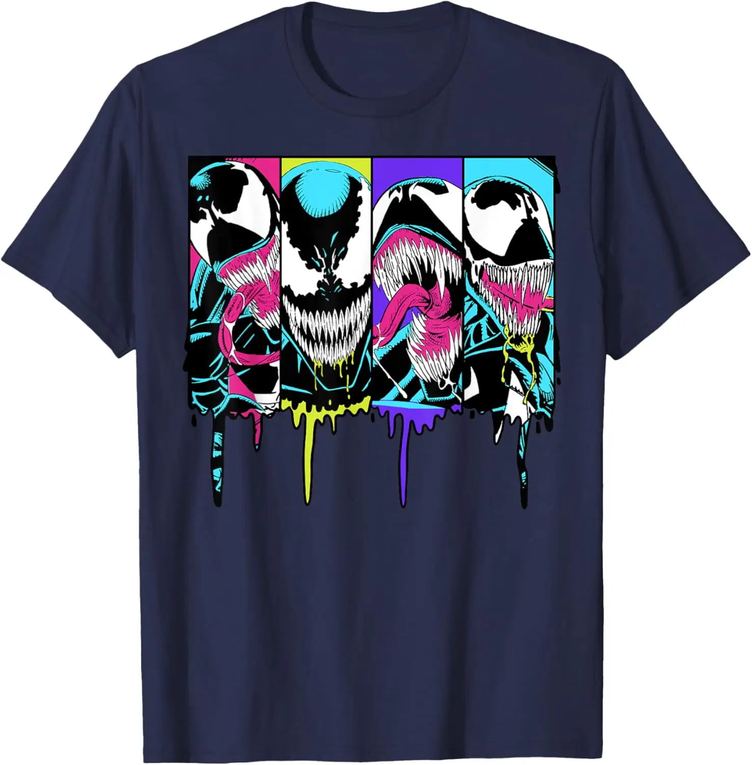 Marvel Venom Colorful Dripping Comic Panel T-Shirt